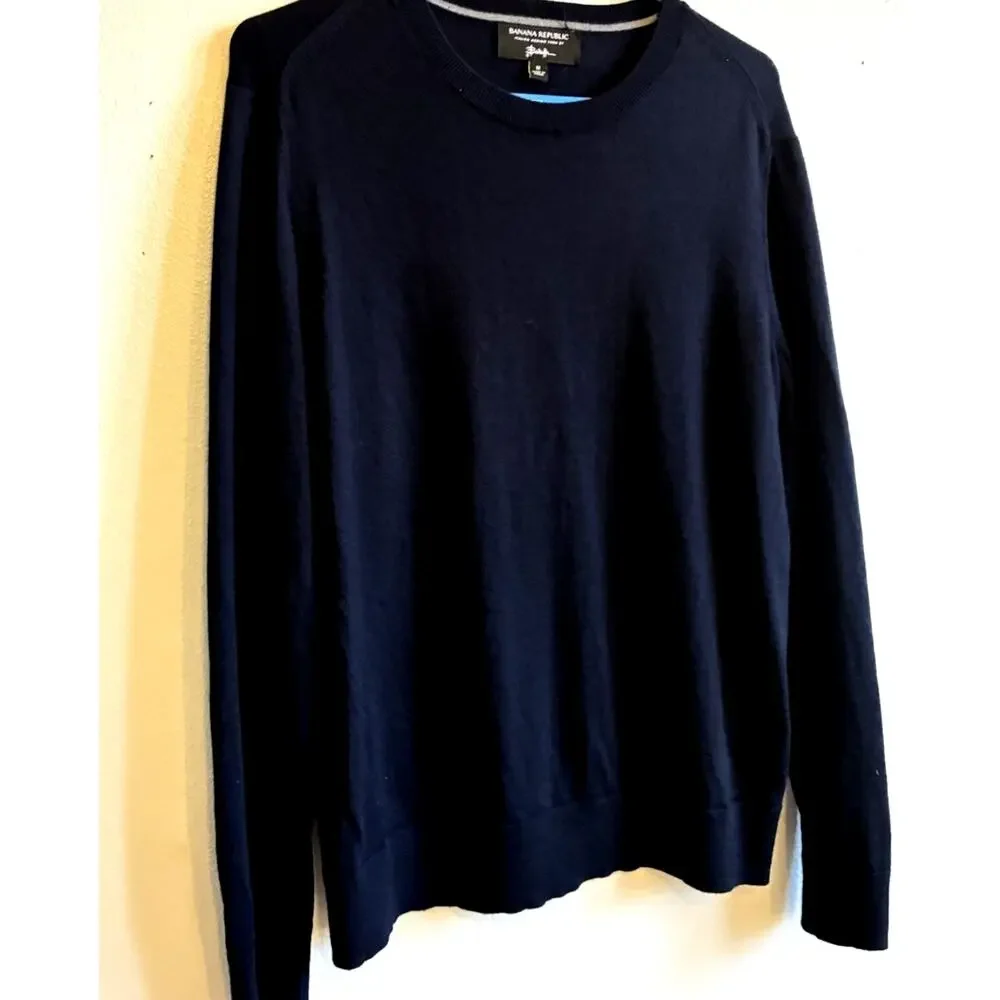 Banana Republic Baruffa Italian Merino Wool Sweater Men M Old Money Quiet Luxury
